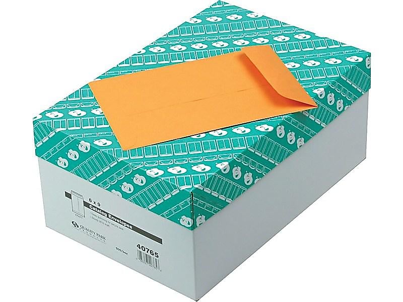 Quality Park Gummed Catalog Envelopes, 6" x 9", Kraft, 500/Bx