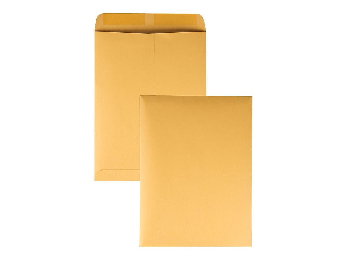 Quality Park Gummed Kraft Catalog Envelopes, 9" x 12", Kraft, 250/Box