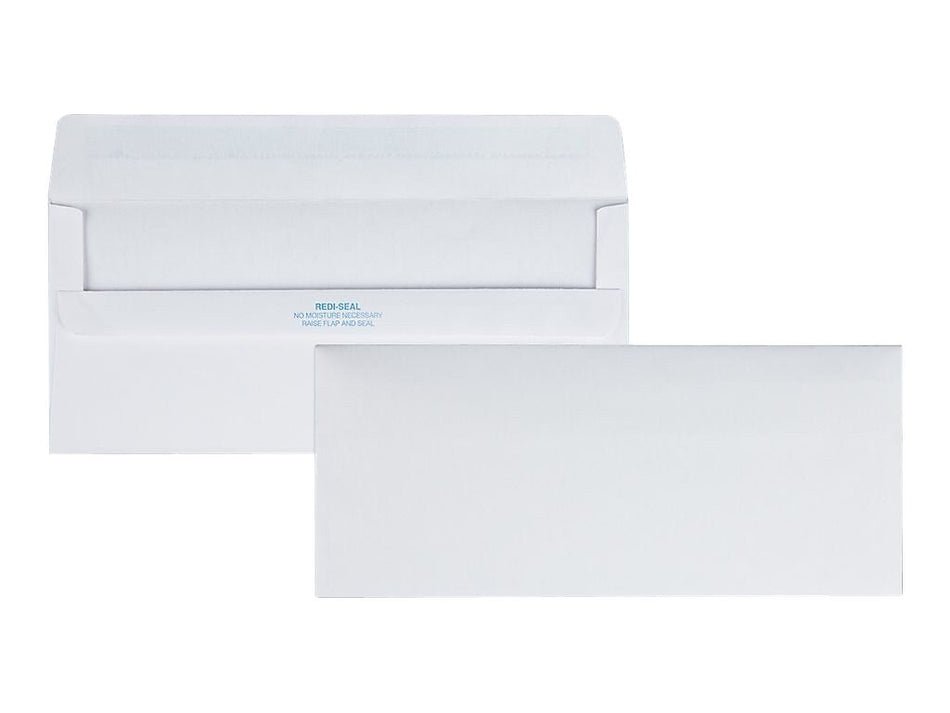 Quality Park Redi-Seal #10 Business Envelopes, 4 1/8" x 9 1/2", White Wove, 500/Box