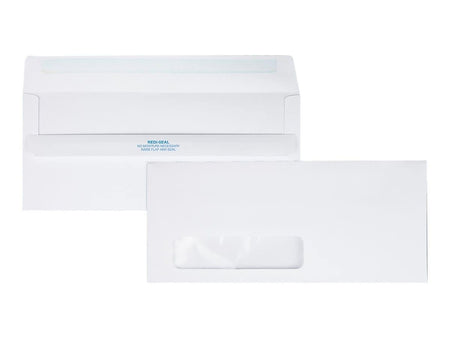 Quality Park Redi-Seal #10 Window Envelopes, 4 1/8" x 9 1/2", White Wove, 500/Box