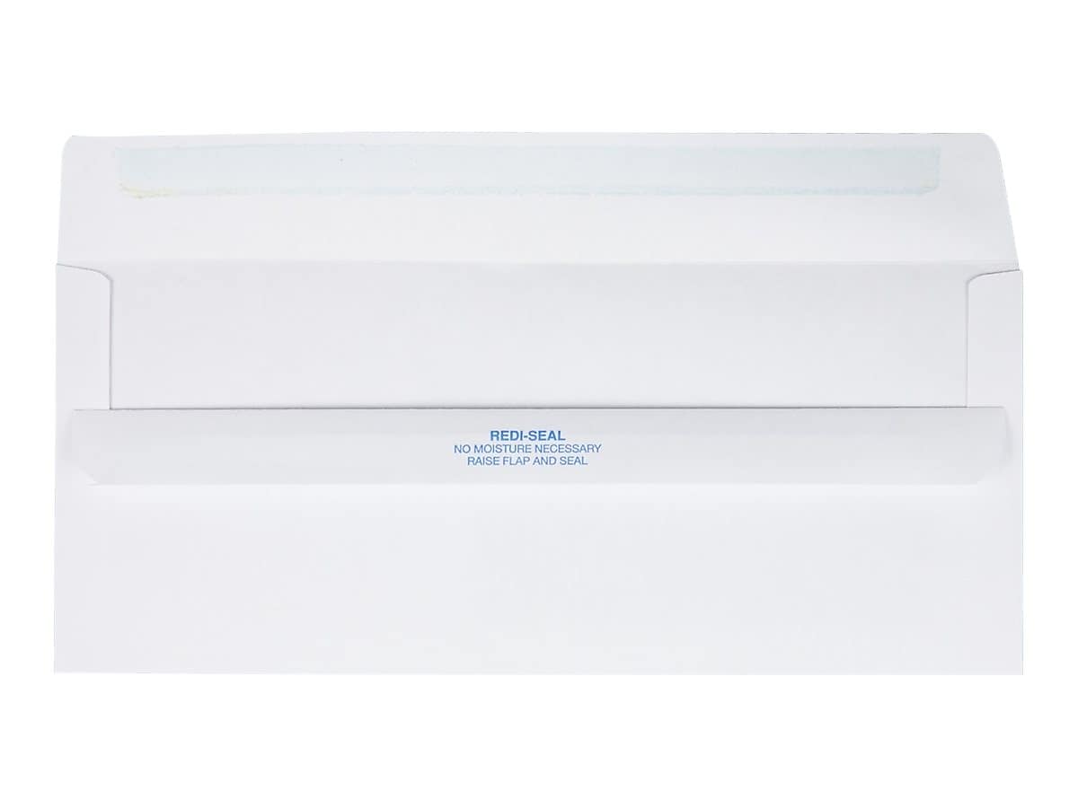 Quality Park Redi-Seal #10 Window Envelopes, 4 1/8" x 9 1/2", White Wove, 500/Box