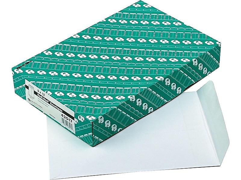 Quality Park Redi-Seal Catalog Envelopes, 9" x 12", White, 100/Box