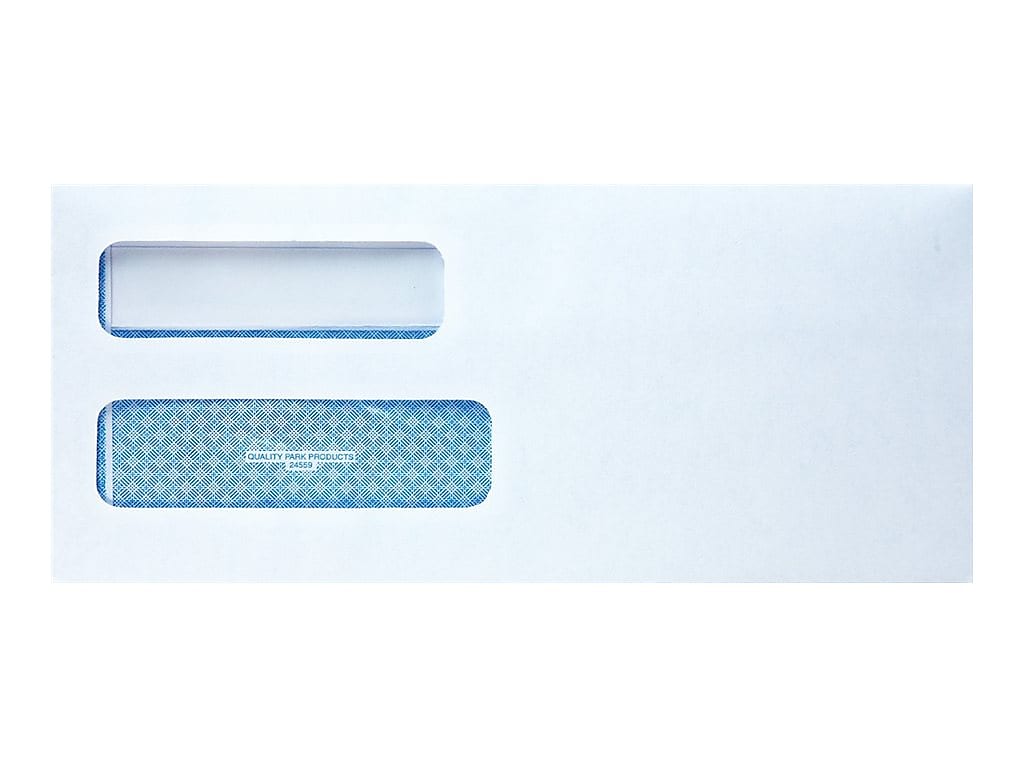 Quality Park Redi-Seal Security Tinted #10 Double Window Envelopes, 4 1/8