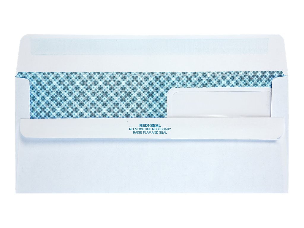 Quality Park Redi-Seal Security Tinted #10 Double Window Envelopes, 4 1/8