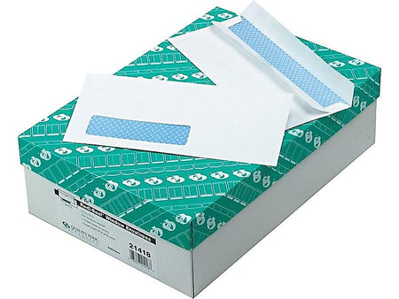 Quality Park Redi-Seal Security Tinted #10 Window Envelope, 4 1/8" x 9 1/2", White Wove, 500/Box