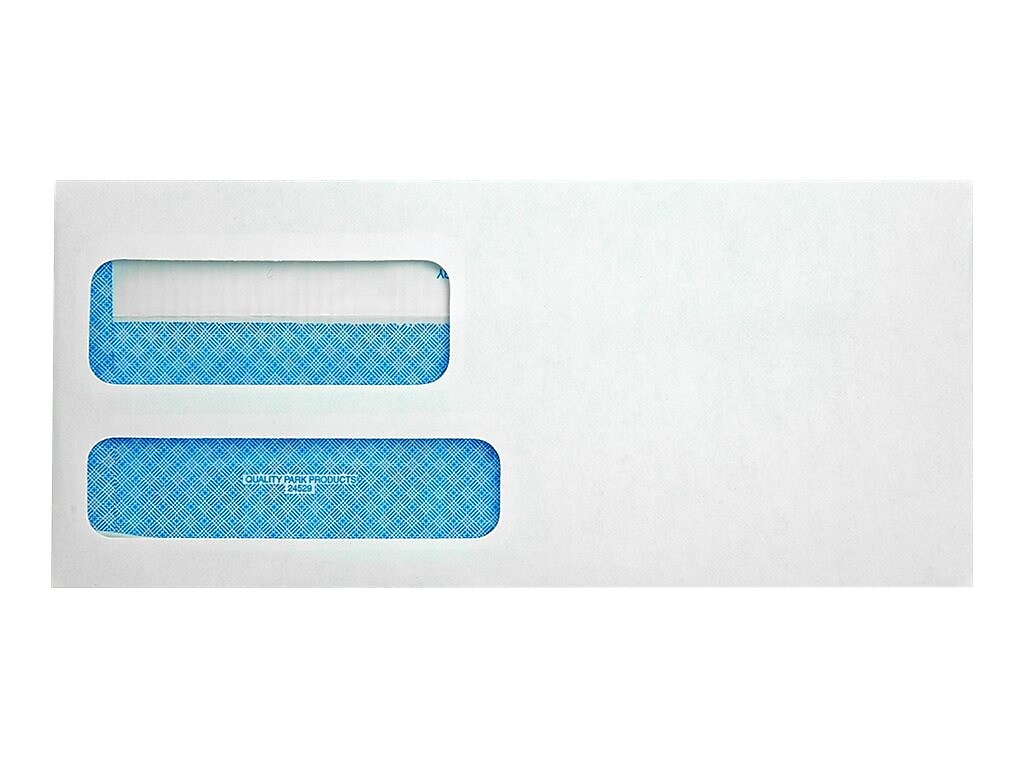Quality Park Redi-Seal Security Tinted #9 Double Window Envelopes, 3 7/8