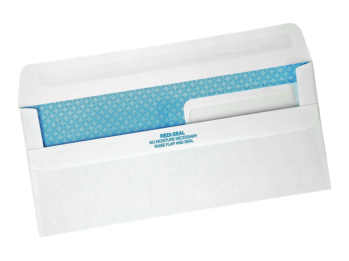 Quality Park Redi-Seal Security Tinted #9 Double Window Envelopes, 3 7/8