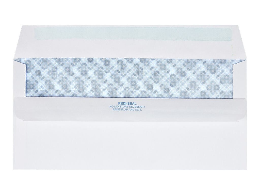 Quality Park Redi-Seal Security Tinted Window Envelope, 4 1/2" x 9 1/2", Woven White, 500/Box