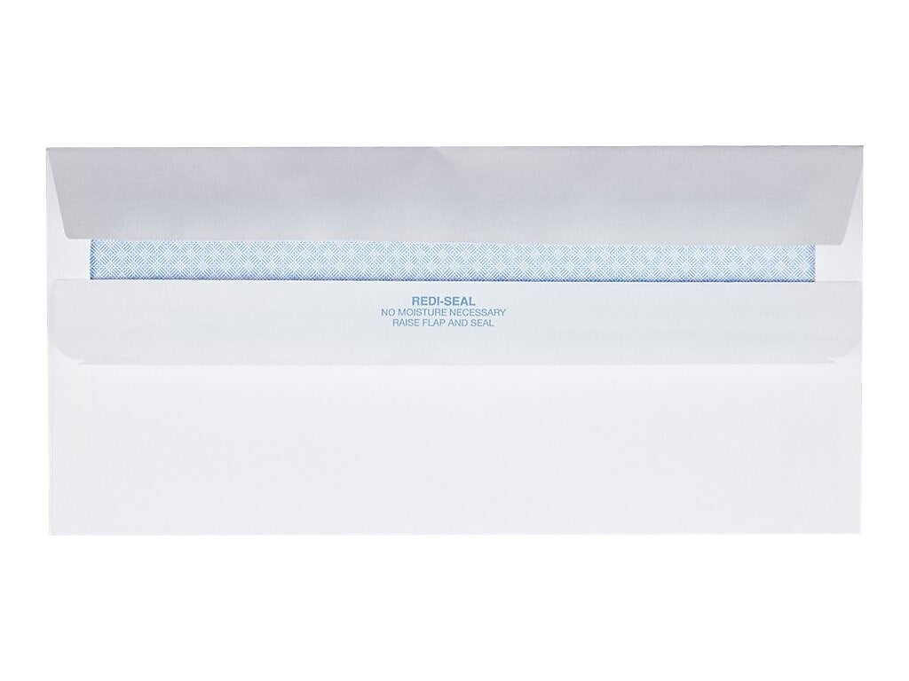 Quality Park Redi-Seal Security Tinted Window Envelope, 4 1/2" x 9 1/2", Woven White, 500/Box