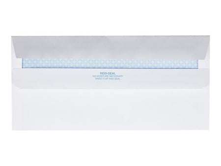 Quality Park Redi-Seal Security Tinted Window Envelope, 4 1/2" x 9 1/2", Woven White, 500/Box