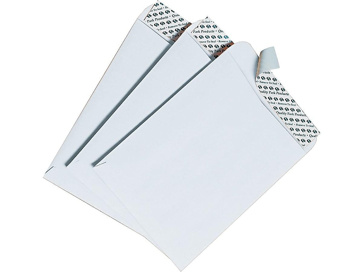 Quality Park Redi-Strip Catalog Envelopes, 6" x 9", White Wove, 100/Box