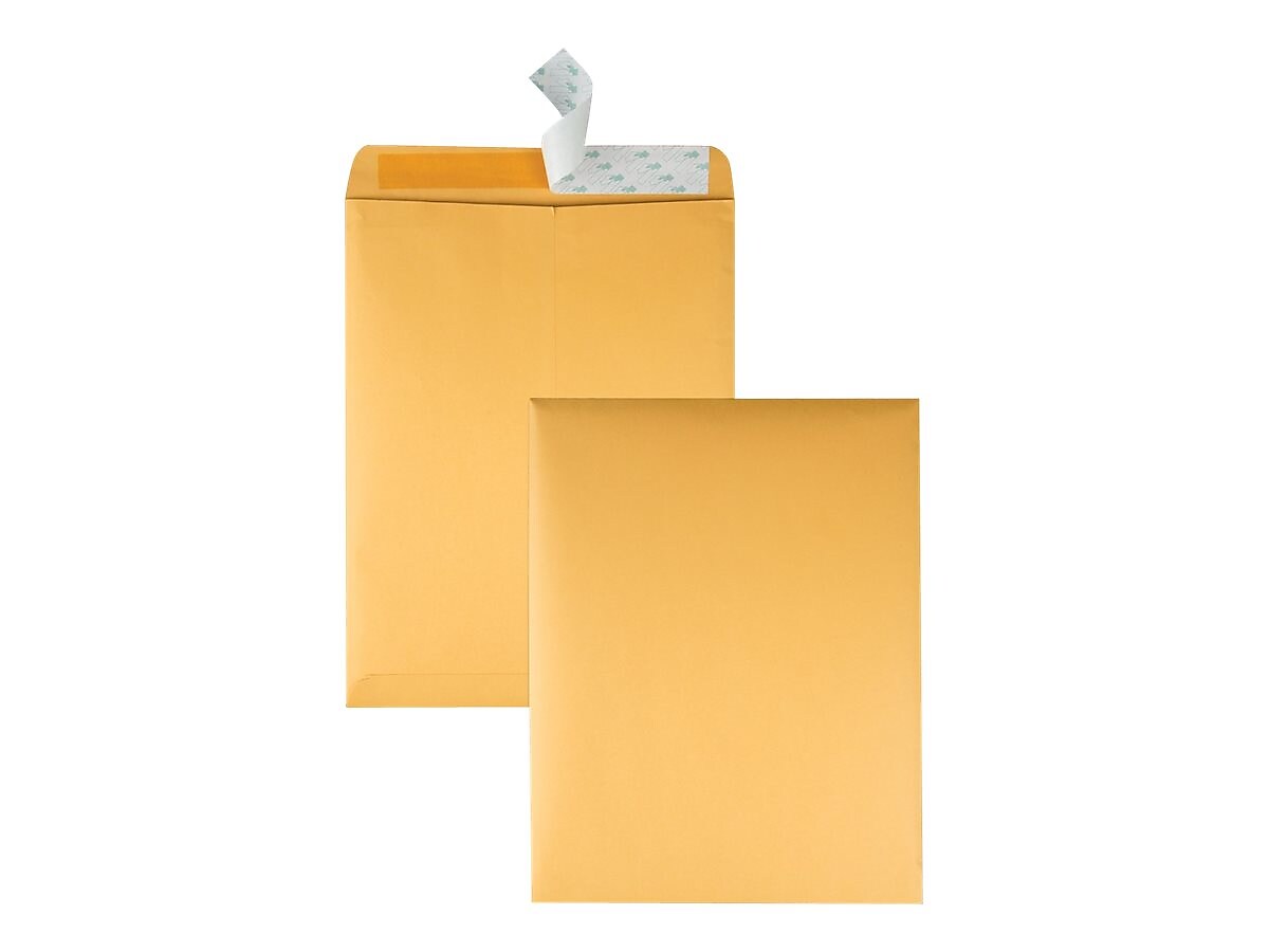 Quality Park Redi-Strip Kraft Catalog Envelopes, 10" x 13", Brown Kraft, 100/Box