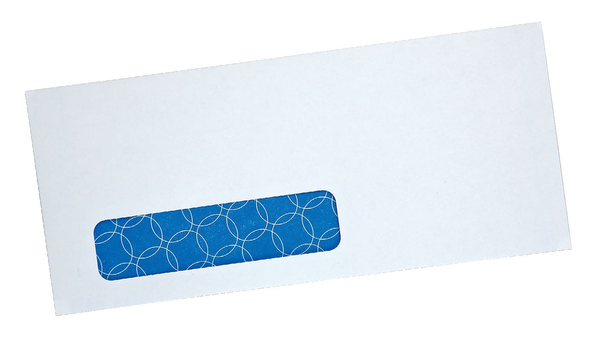 Quality Park Redi-Strip Security Tinted #10 Business Window Envelopes, 4 1/8" x 9 1/2", White Wove, 500/Box