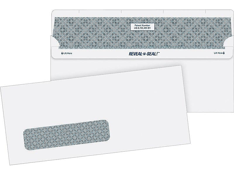 Quality Park Reveal-N-Seal Security Tinted #10 Window Envelope, 4 1/8