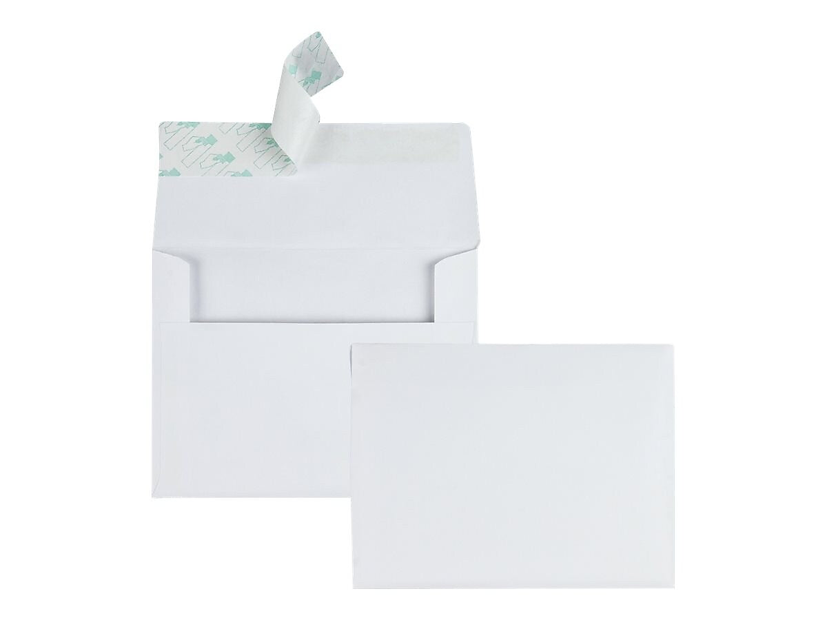 Quality Park Self Seal A2 Invitation Envelope 4 3/8" x 5 3/4", White, 100/Box