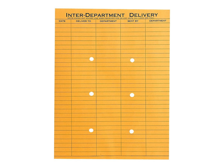 Quality Park Self Seal Inter-Departmental Envelopes, 10" x 13", Brown Kraft #13.5, 100/Box