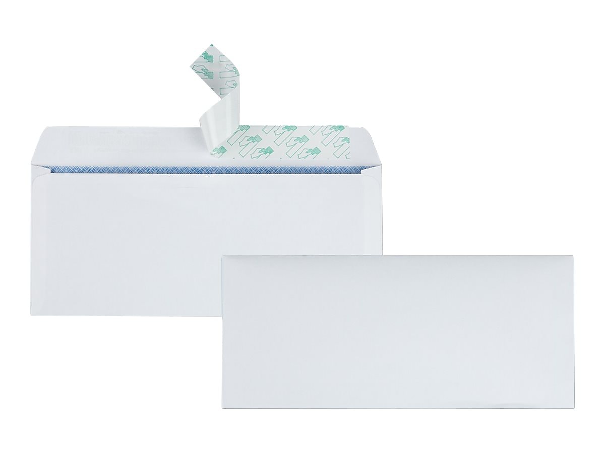Quality Park Self Seal Security Tinted #10 Business Envelopes, 4 1/8