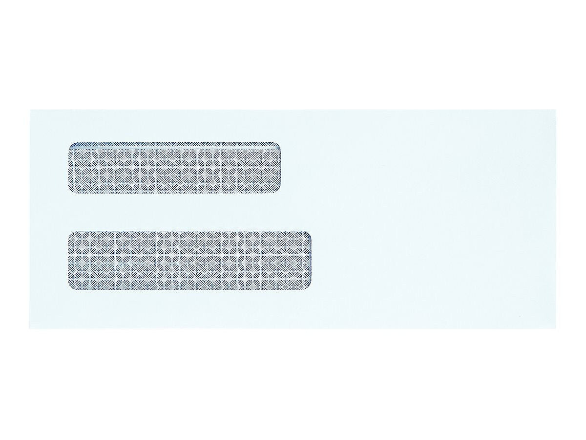 Quality Park Self Seal Security Tinted #8 Double Window Envelope 3 5/8" x 8 5/8", White Wove, 500/Box