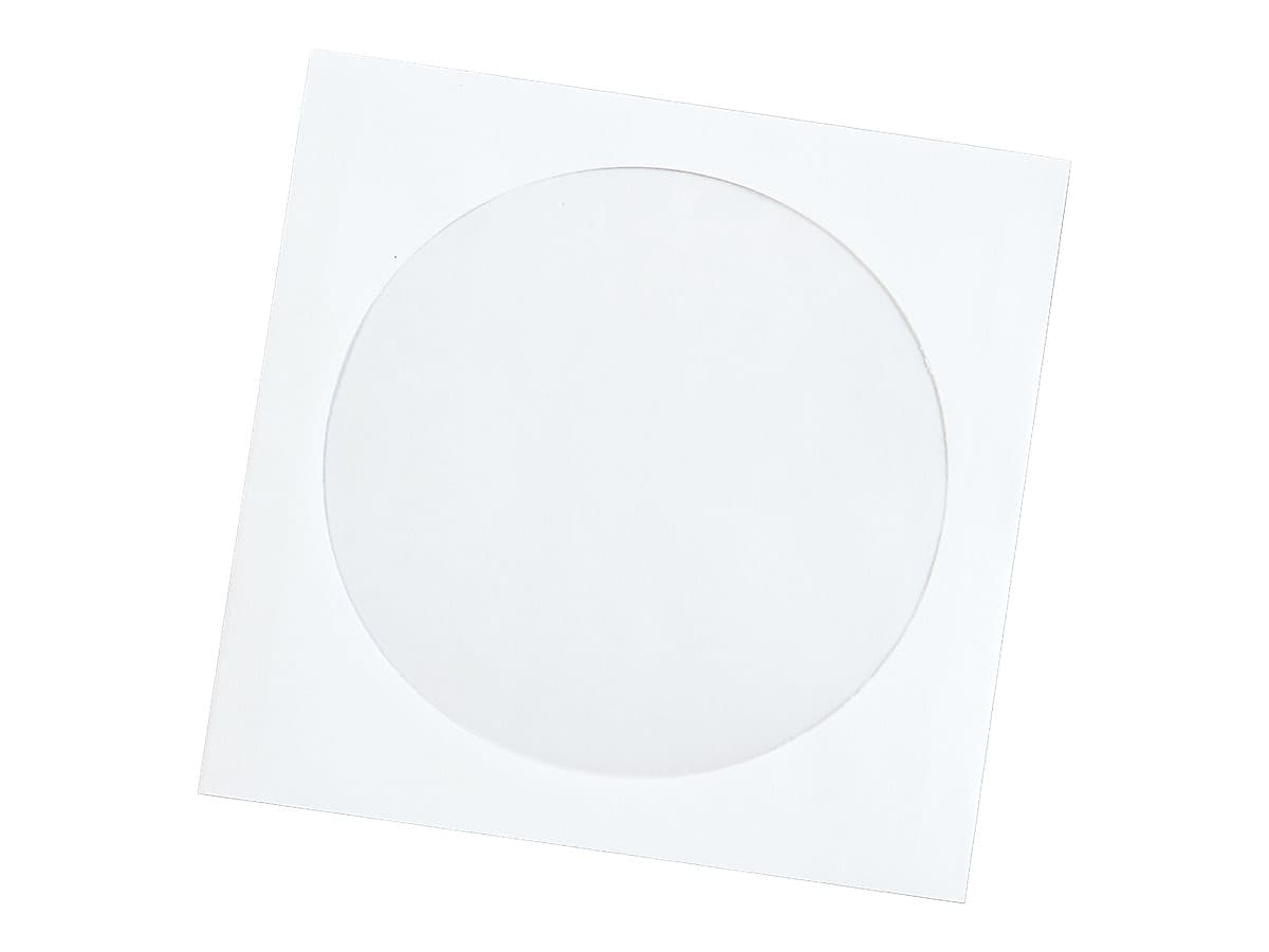 Quality Park Sleeves for CD/DVD, White Paper, 100/Box