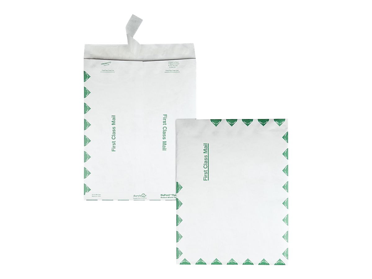 Quality Park Survivor Self Seal Catalog Envelopes, 10"L x 13"H, White, 100/Box