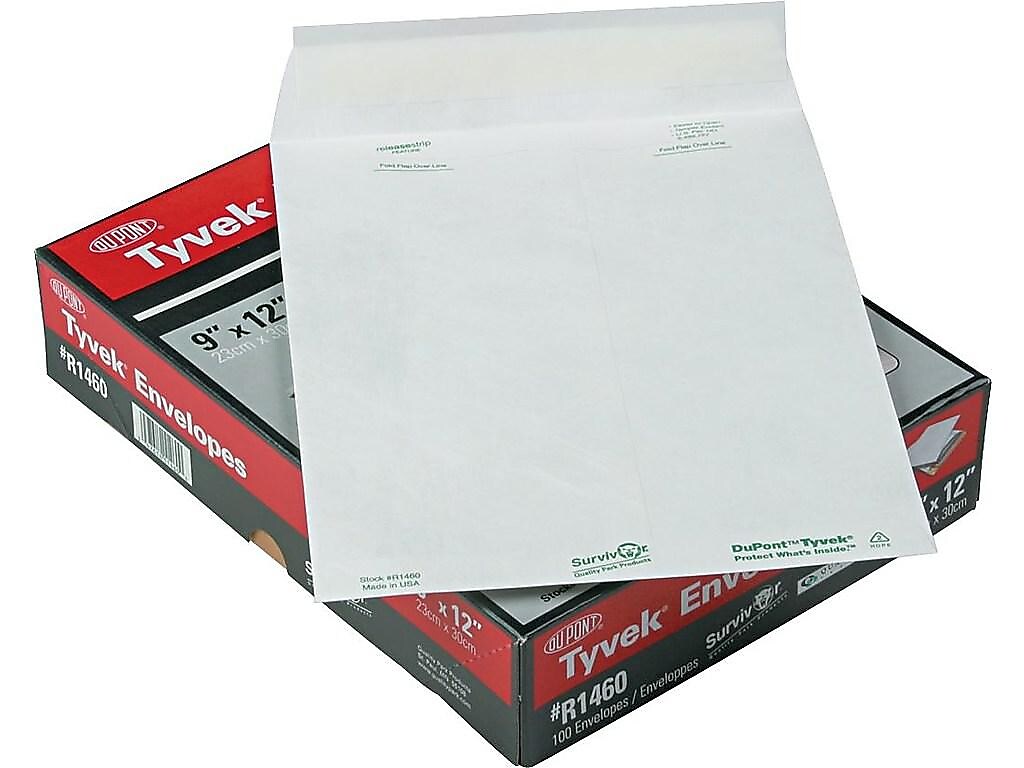 Quality Park Survivor Self Seal Catalog Envelopes, 9"L x 12"H, White, 100/Box