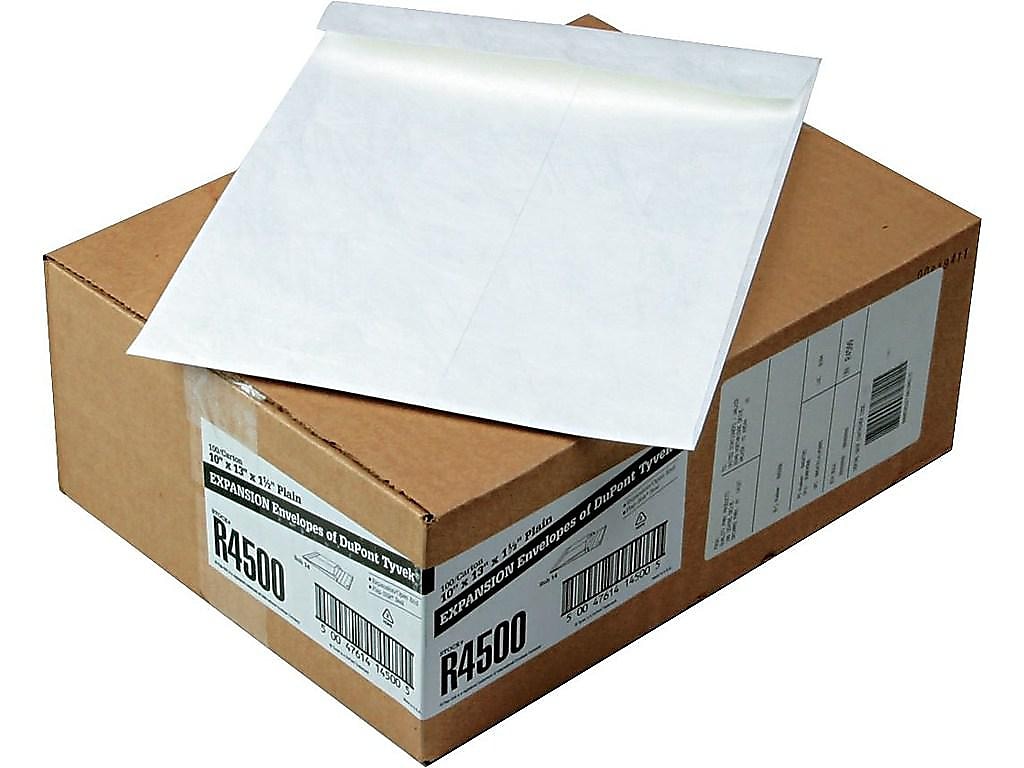 Quality Park Survivor Tyvek Expansion Self Seal Catalog Envelopes, 10" x 13", White, 100/Carton