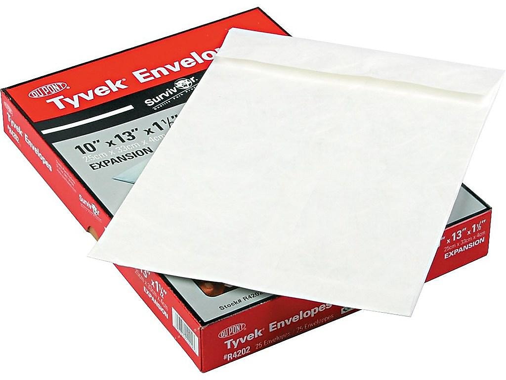 Quality Park Survivor Tyvek Self Seal Catalog Envelopes, 10"L x 13"H, White, 25/Box