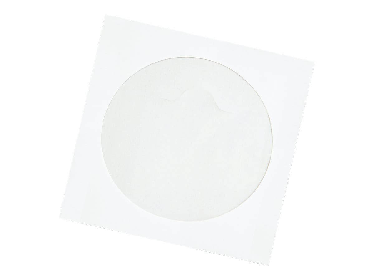 Quality Park Tech-No-Tear Sleeves for CD/DVD, White Paper, 100/Box