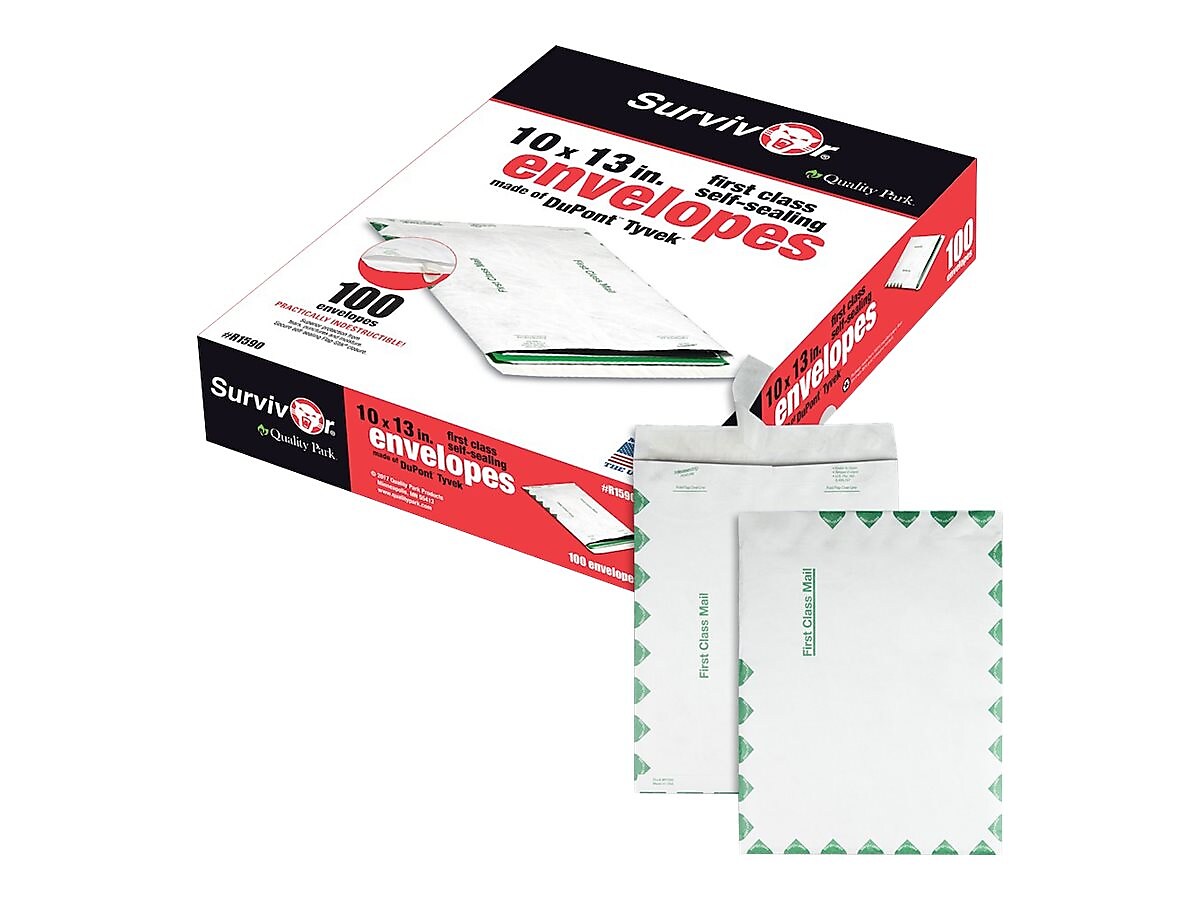 Quality Park Tyvek Survivor Self Seal Catalog Envelopes, 10