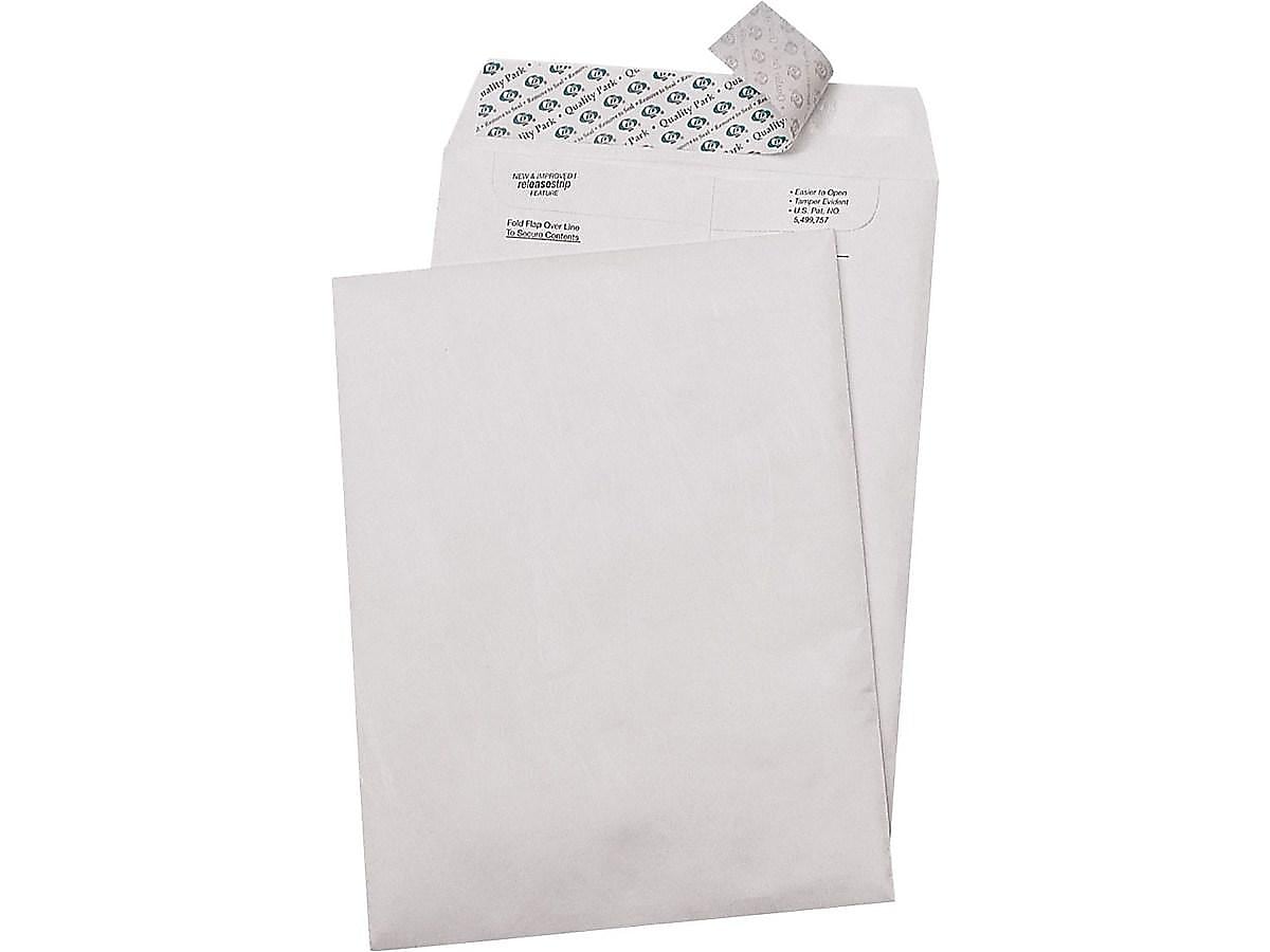 Quality Park Tyvek Survivor Self Seal Catalog Envelopes, 12"L x 15.5"H, White, 100/Box