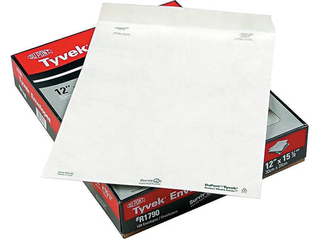 Quality Park Tyvek Survivor Self Seal Catalog Envelopes, 12"L x 15.5"H, White, 100/Box