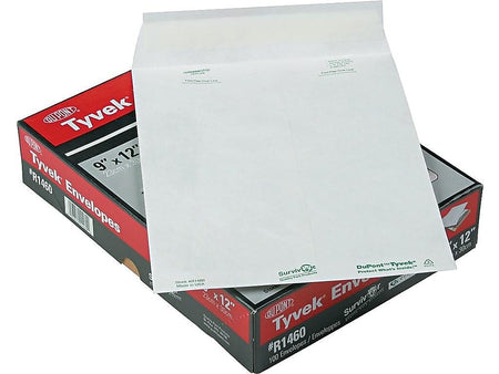 Quality Park Tyvek Survivor Self Seal Catalog Envelopes, 9"L x 12"H, White, 100/Box