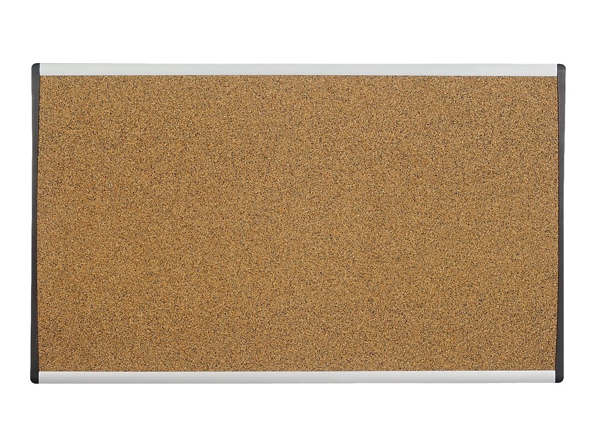 Quartet Arc Cubicle Cork Bulletin Board, Aluminum Frame, 14"H x 24"W