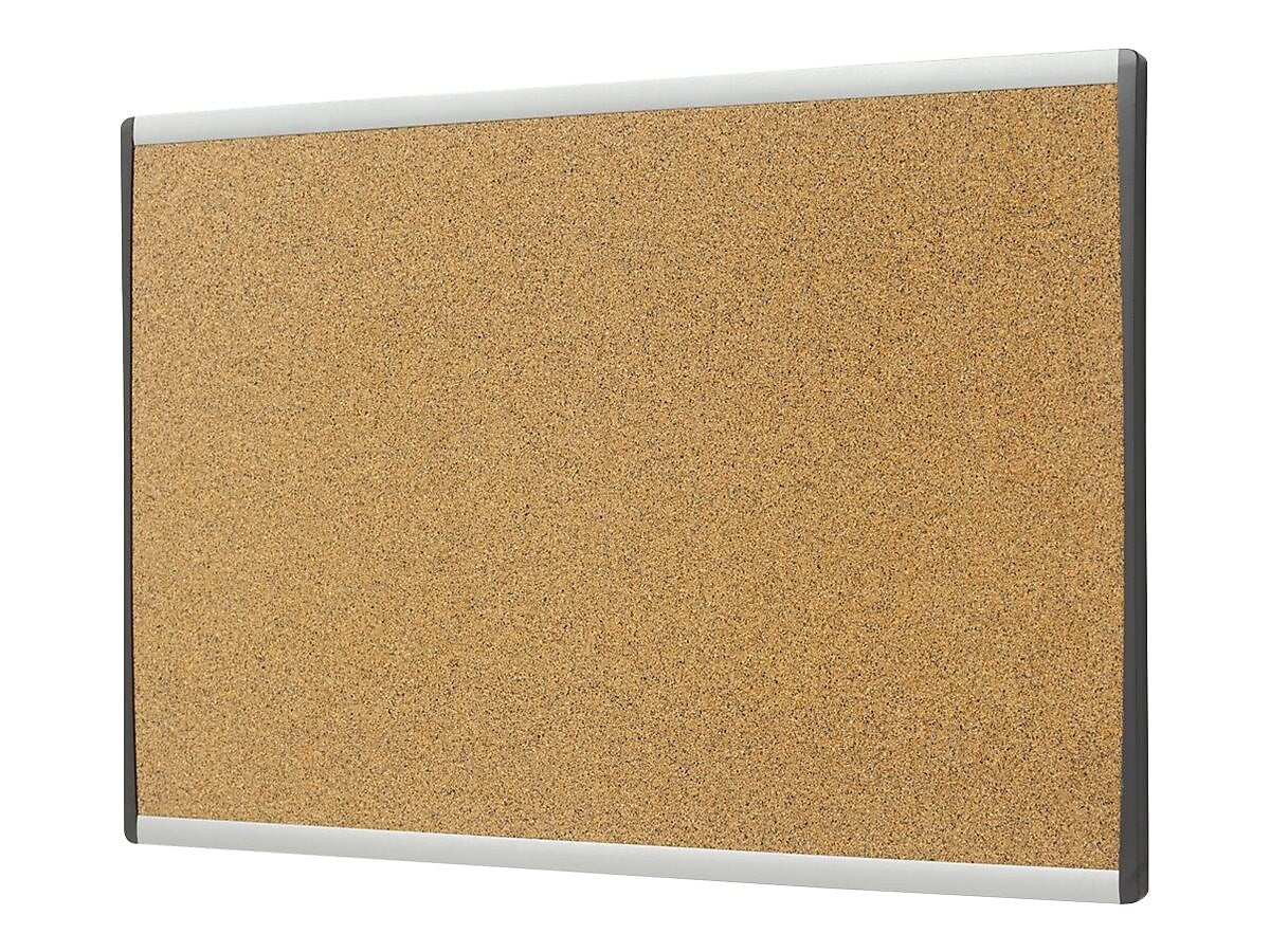 Quartet Arc Cubicle Cork Bulletin Board, Aluminum Frame, 14"H x 24"W