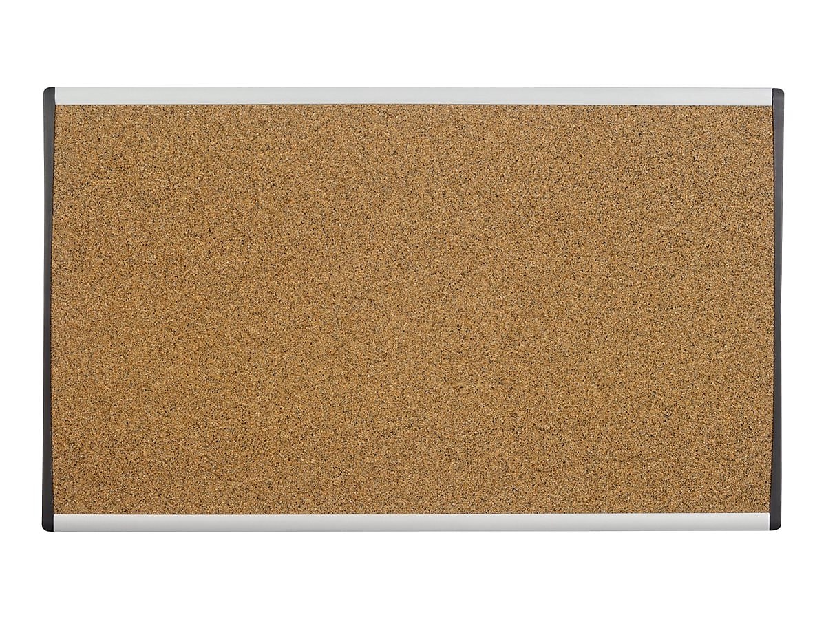 Quartet Arc Cubicle Cork Bulletin Board, Aluminum Frame, 18"H x 30"W