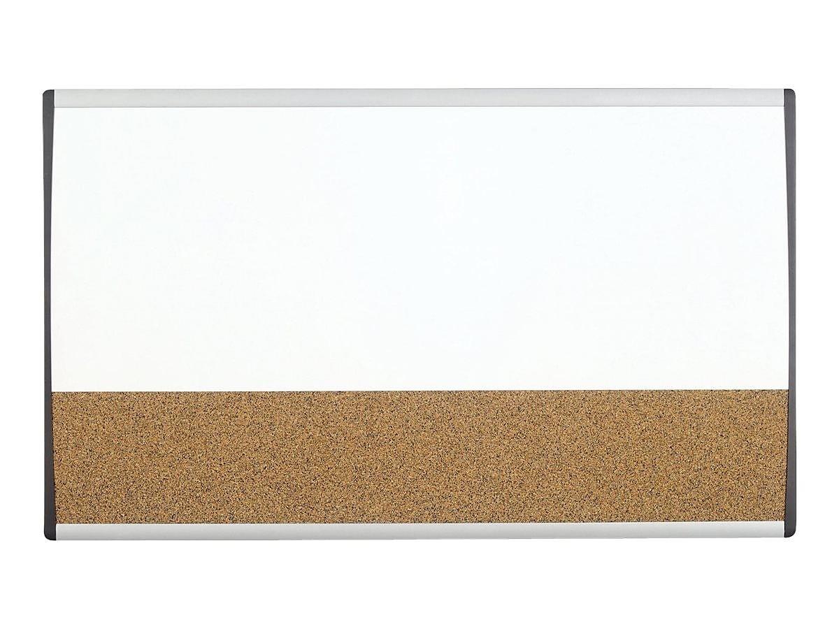 Quartet Arc Cubicle Cork & Dry Erase Whiteboard, Aluminum Frame, 2.5' x 1.5'