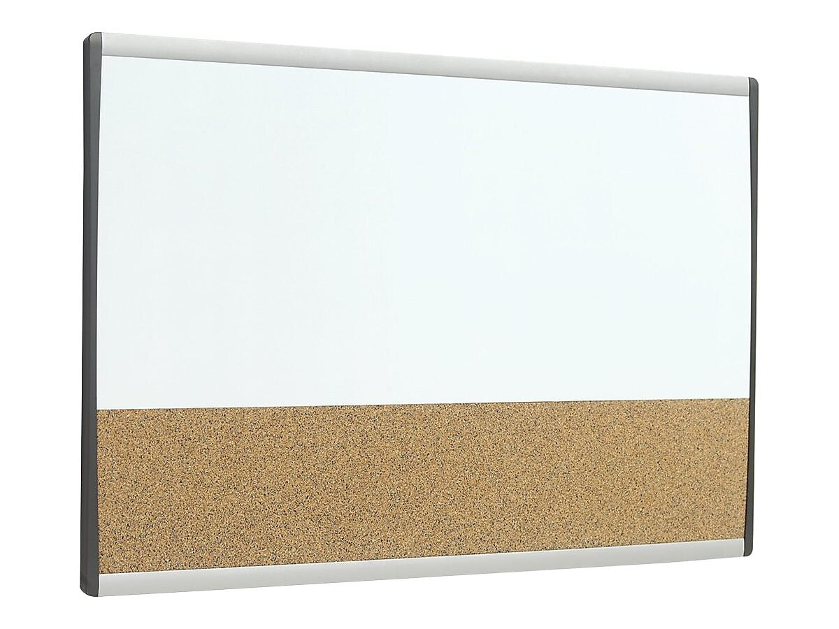 Quartet Arc Cubicle Cork & Dry Erase Whiteboard, Aluminum Frame, 2.5' x 1.5'