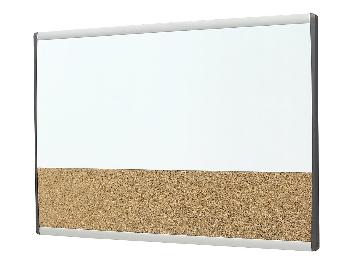 Quartet Arc Cubicle Cork & Dry Erase Whiteboard, Aluminum Frame, 2.5' x 1.5'