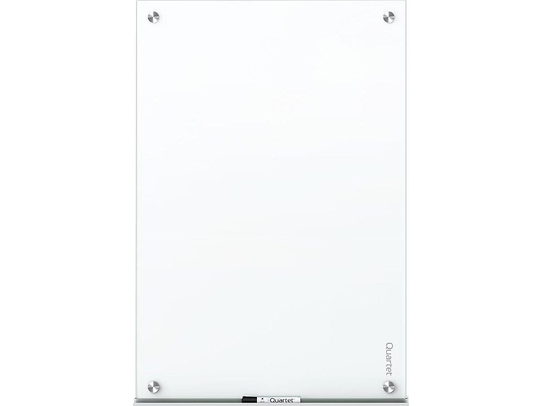 Quartet Brilliance Magnetic Glass Dry-Erase Whiteboard, 4' x 4'