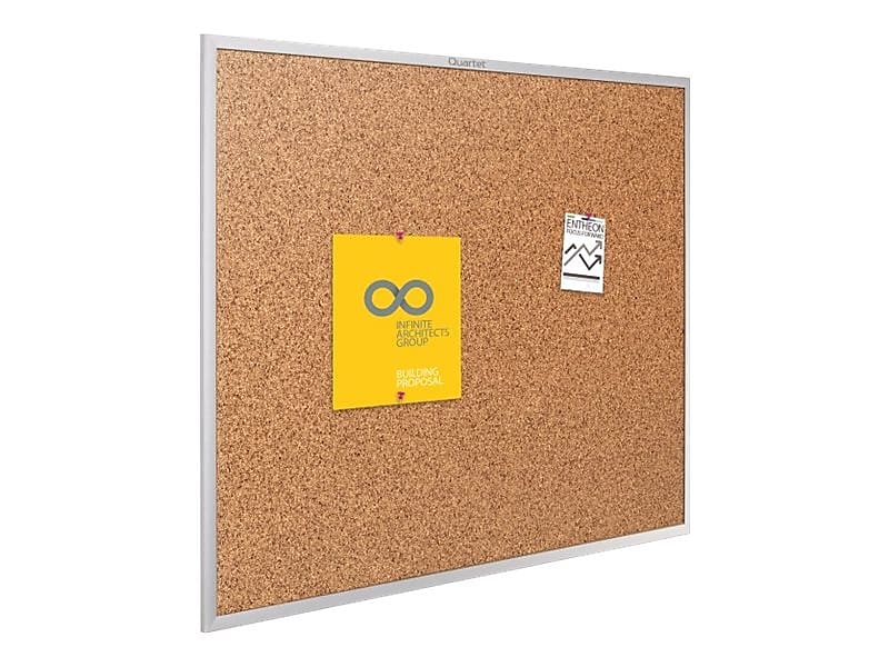 Quartet Classic Cork Bulletin Board, Aluminum Frame, 4'H x 8'W