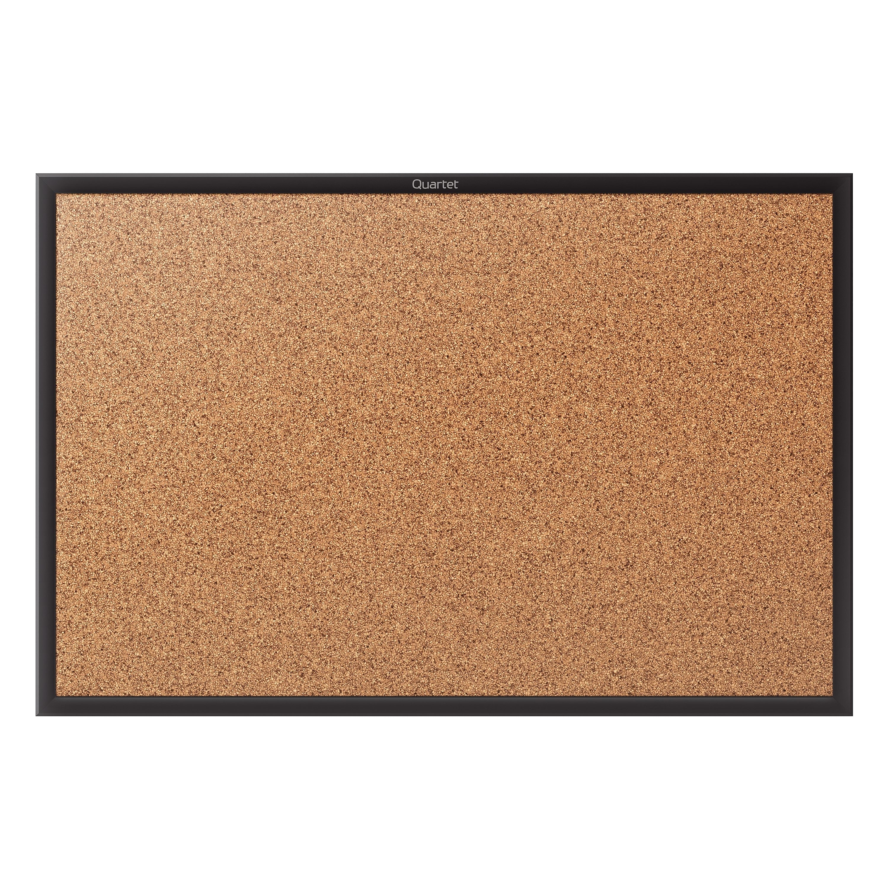 Quartet Classic Cork Bulletin Board, Black Aluminum Frame, 3'H x 4'W