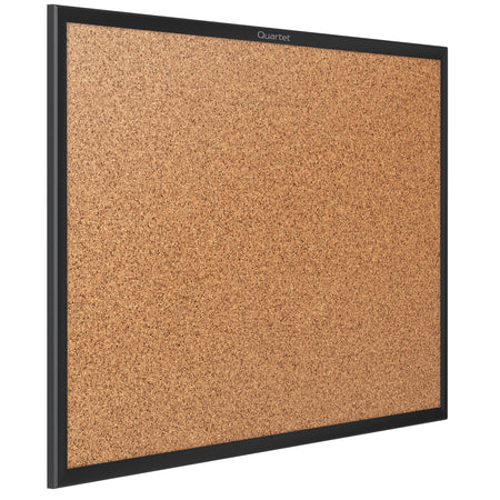 Quartet Classic Cork Bulletin Board, Black Aluminum Frame, 3'H x 4'W