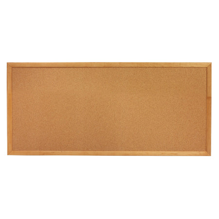 Quartet Classic Cork Bulletin Board, Oak Frame, 3'H x 1'W