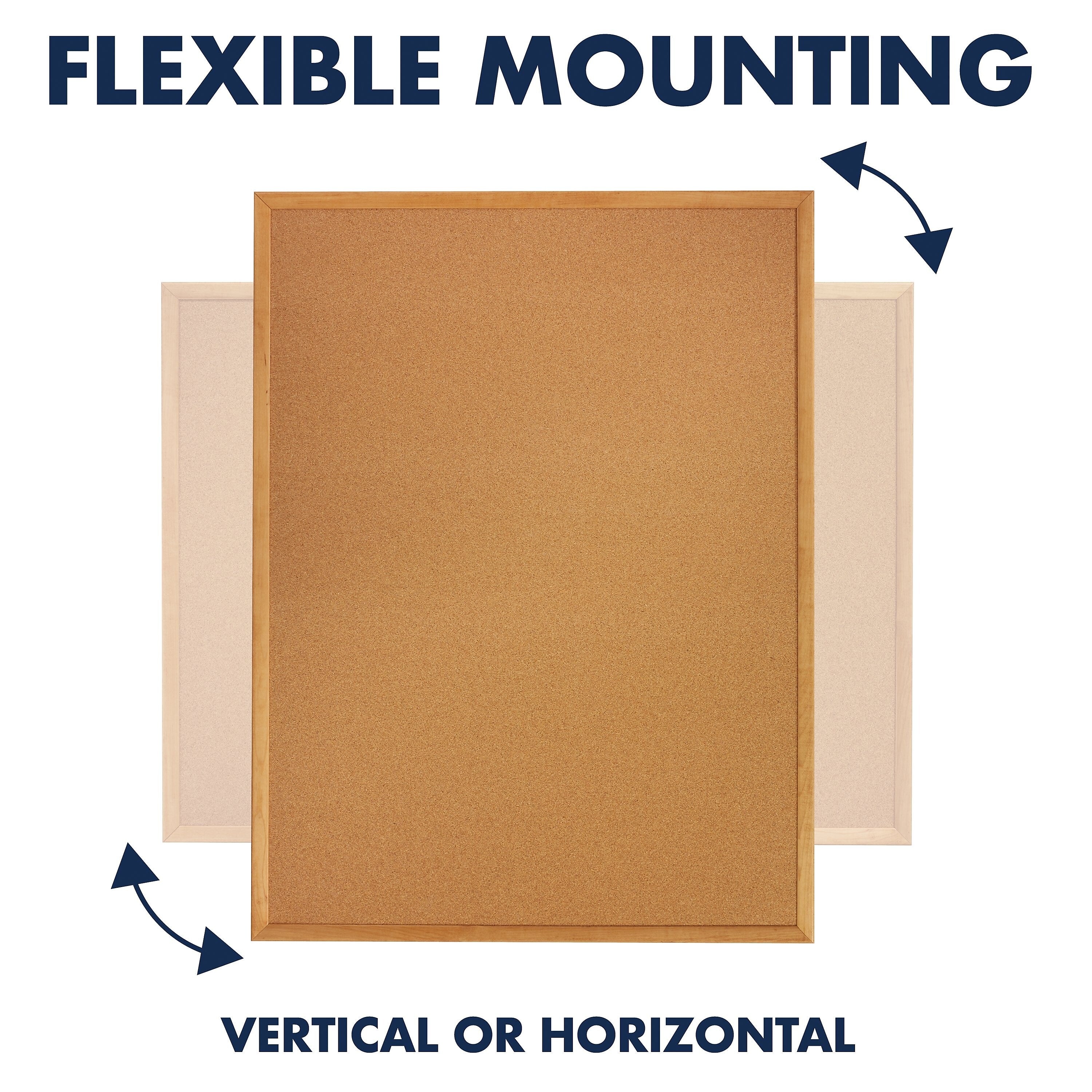 Quartet Classic Cork Bulletin Board, Oak Frame, 3'H x 1'W