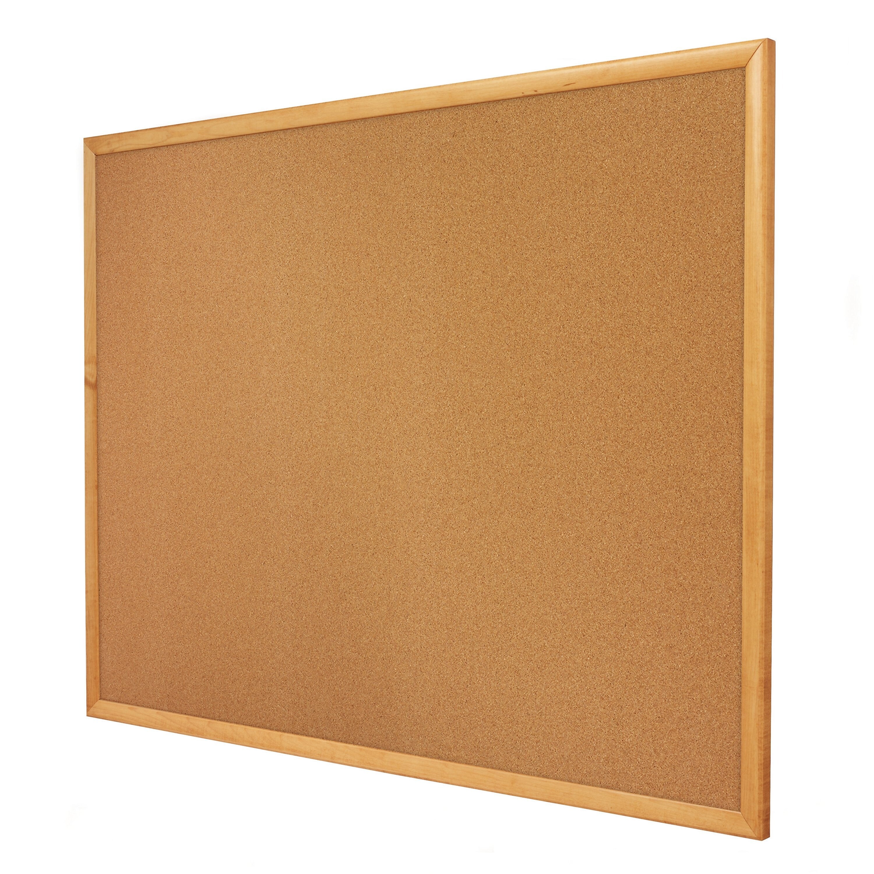 Quartet Classic Cork Bulletin Board, Oak Frame, 3'H x 4'W