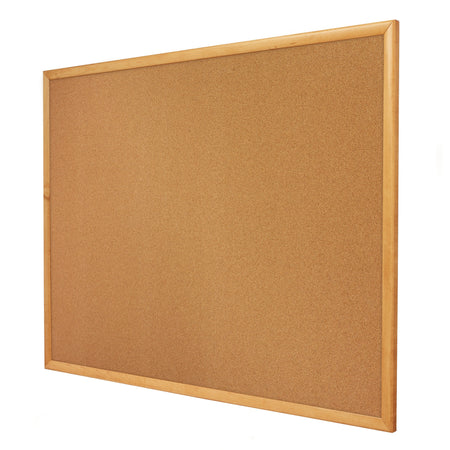 Quartet Classic Cork Bulletin Board, Oak Frame, 3'H x 4'W