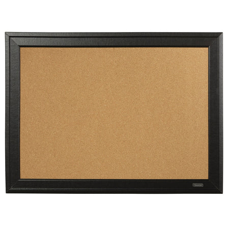 Quartet Cork Bulletin Board, Black Frame, 11"H x 17"W