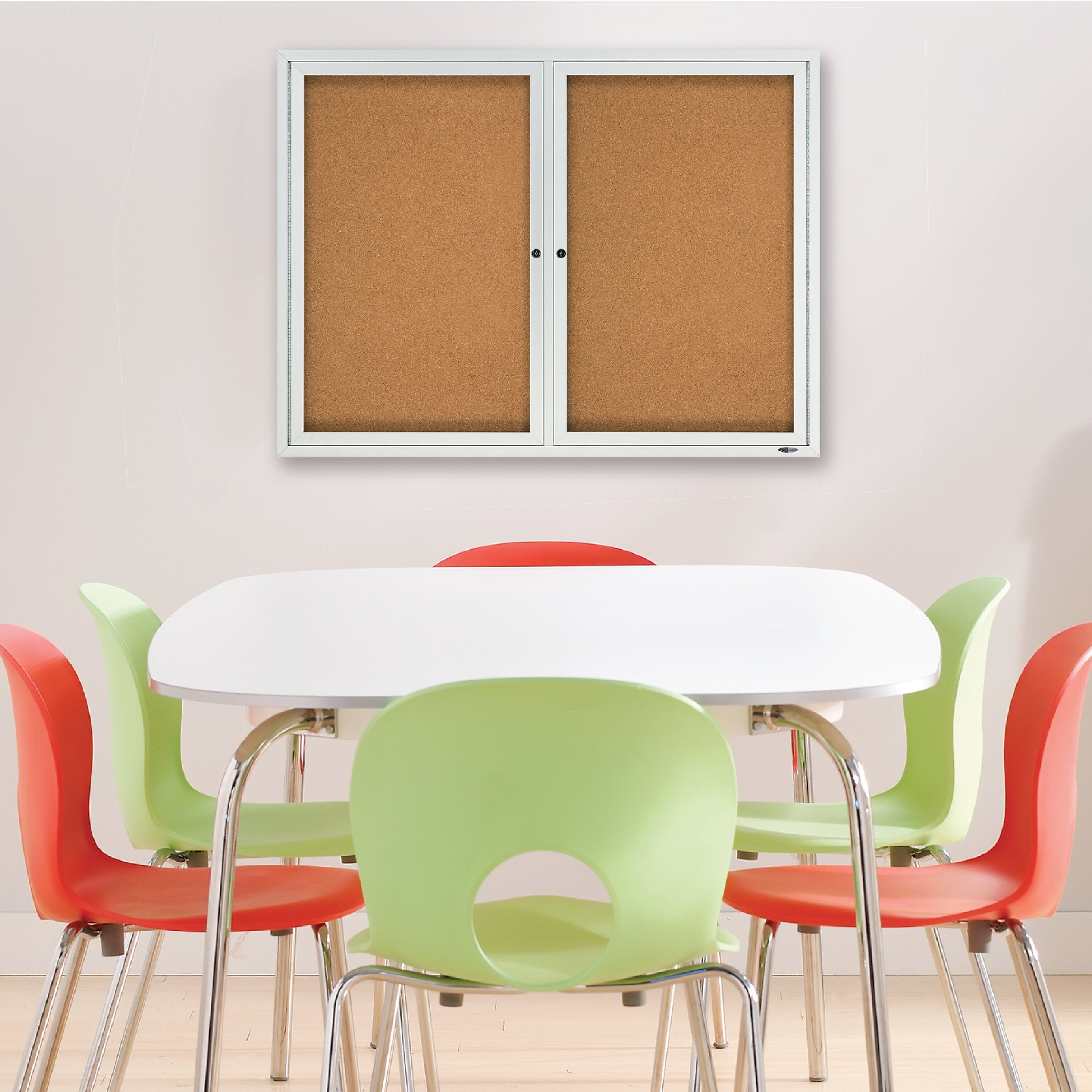 Quartet Cork Enclosed Board, Aluminum Frame, 3'H x 4'W