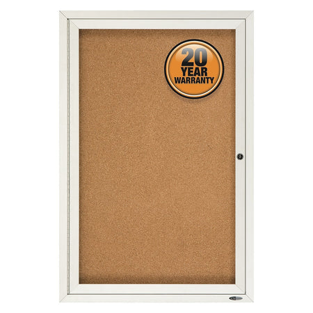 Quartet Cork Enclosed Bulletin Board, Aluminum Frame, 3'H x 2'W