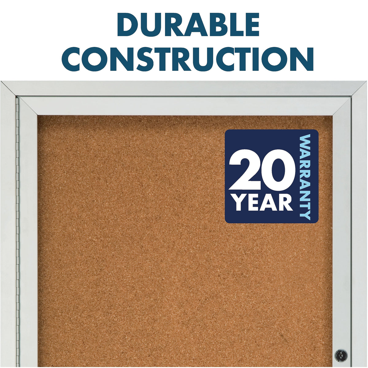 Quartet Cork Enclosed Bulletin Board, Aluminum Frame, 3'H x 2'W